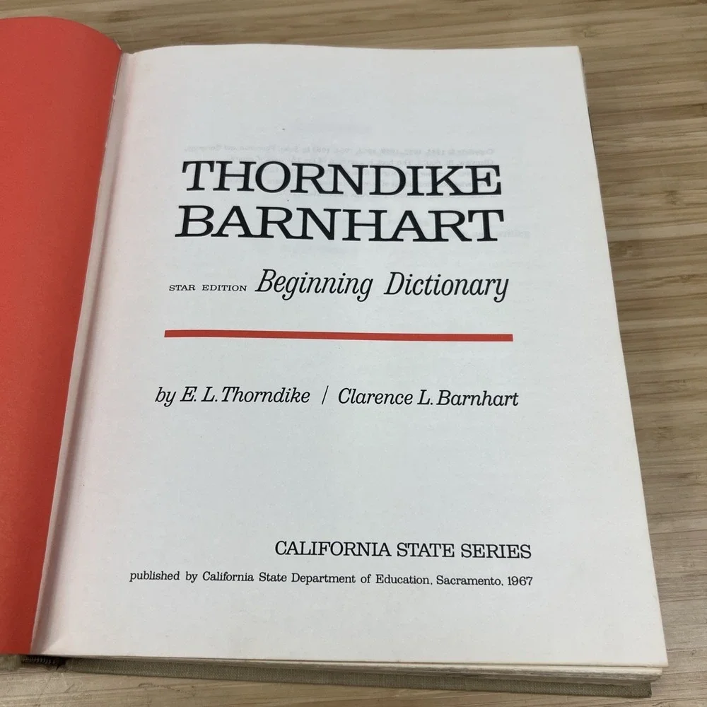 Vintage Book - 1968‎ Thorndike Barnhart Star Edition Beginning Dictionary